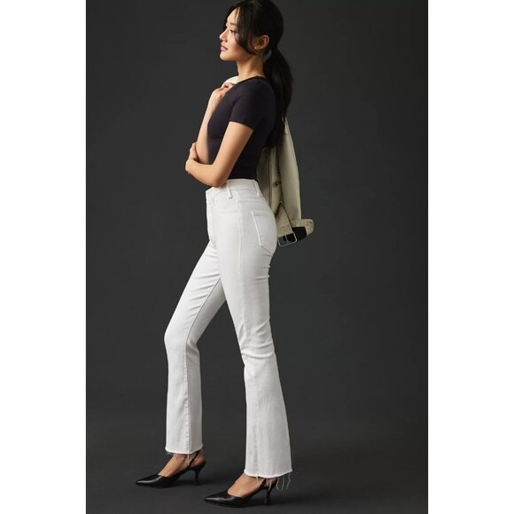 MOTHER The Hustler Ankle Fray Fairest of Them All White Flare Jeans, Size 30 - Picture 3 of 16